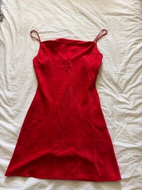 Forever 21 Bold Red Slip Mini Dress